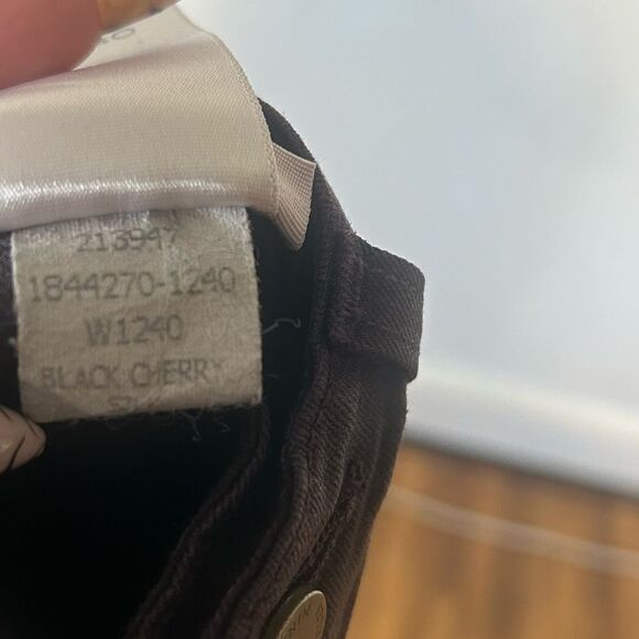 Revolve Paige Coated Denim Pants Black Cherry Silk Verdugo Skinny Ankle Jeans - Picture 7 of 8